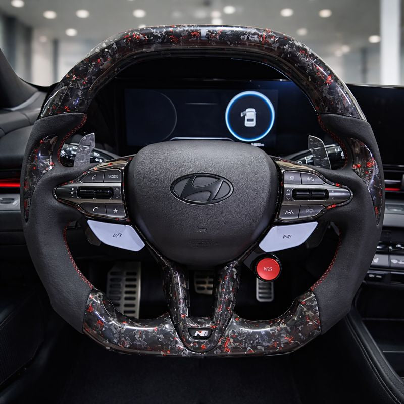 2019+ Hyundai N | N-Line Elantra | Veloster | I30 | Kona Carbon Fiber Steering Wheel
