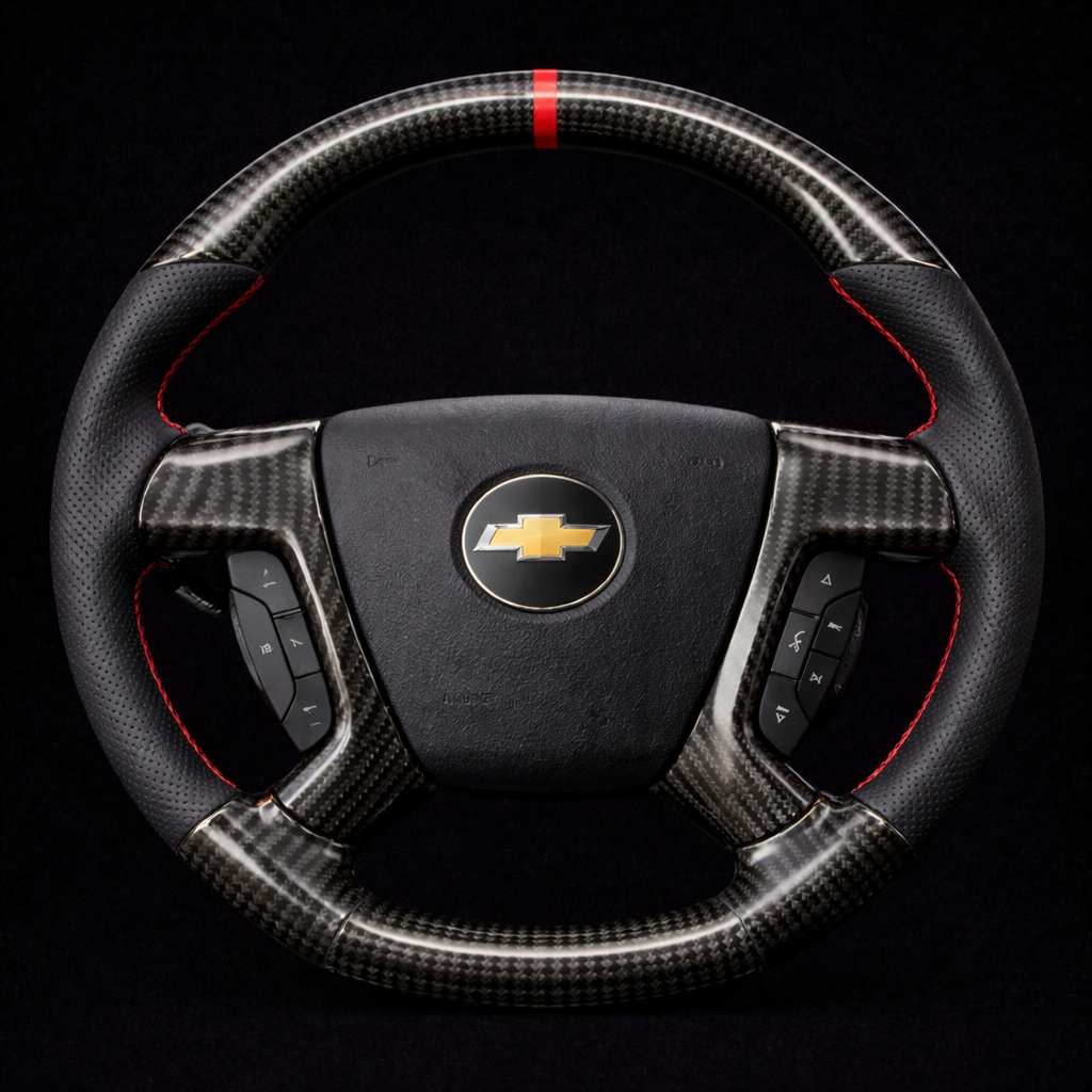 2007-2014 Chevrolet Silverado & Tahoe, GMC Sierra & Yukon, and Cadillac Escalade Carbon Fiber Steering Wheel
